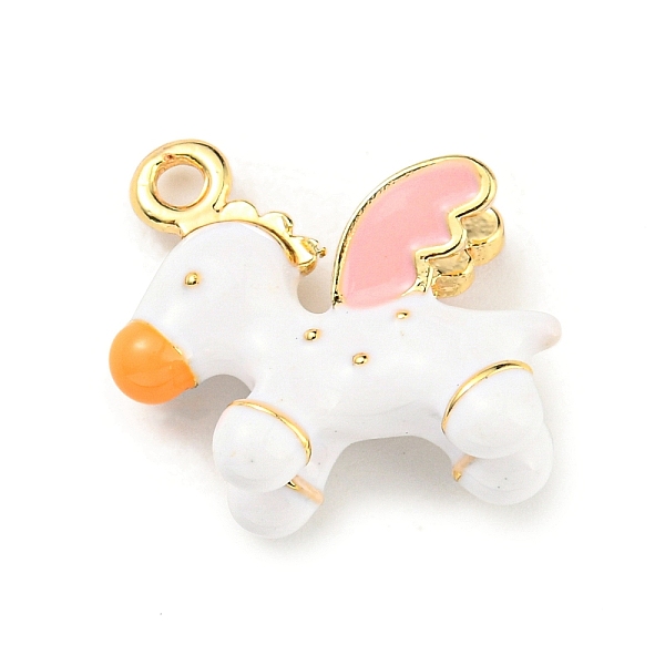 

PandaHall Alloy Enamel Pendants, Golden, Horse Charms, White, 17x18x7.5mm, Hole: 1.8mm Alloy+Enamel Horse White