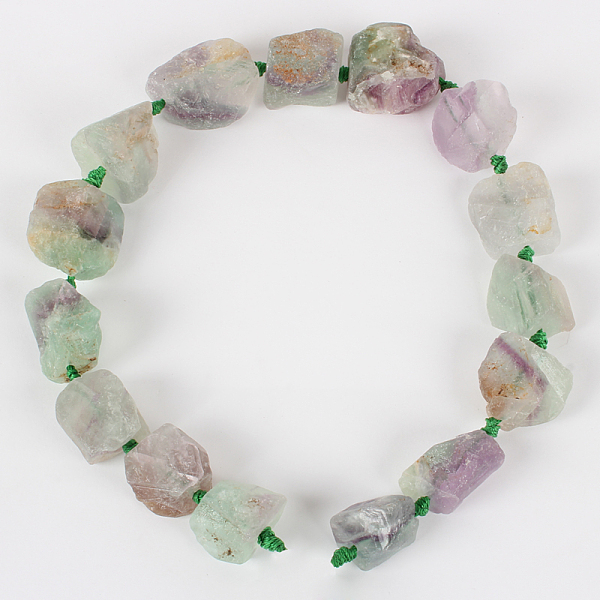 Natural Gemstone Fluorite Rough Nuggets Bead Strands