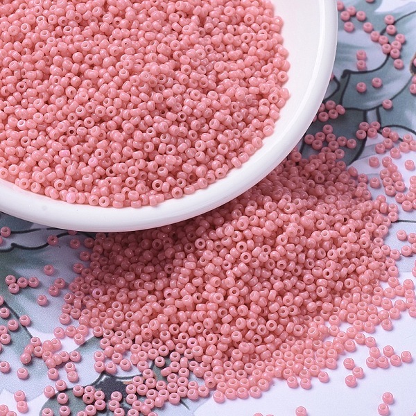 

PandaHall MIYUKI Round Rocailles Beads, Japanese Seed Beads, 11/0, (RR4463) Duracoat Dyed Opaque Lychee, 11/0, 2x1.3mm, Hole: 0.8mm, about..., Pink