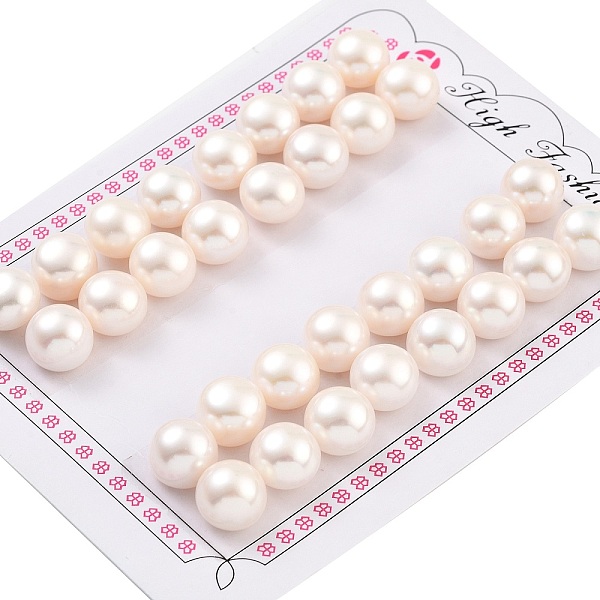 

PandaHall Grade 6A Natural Cultured Freshwater Pearl Beads, Half Drilled, Half Round Beads, White, 10.5~11x8mm, Hole: 1mm Pearl Half Round...
