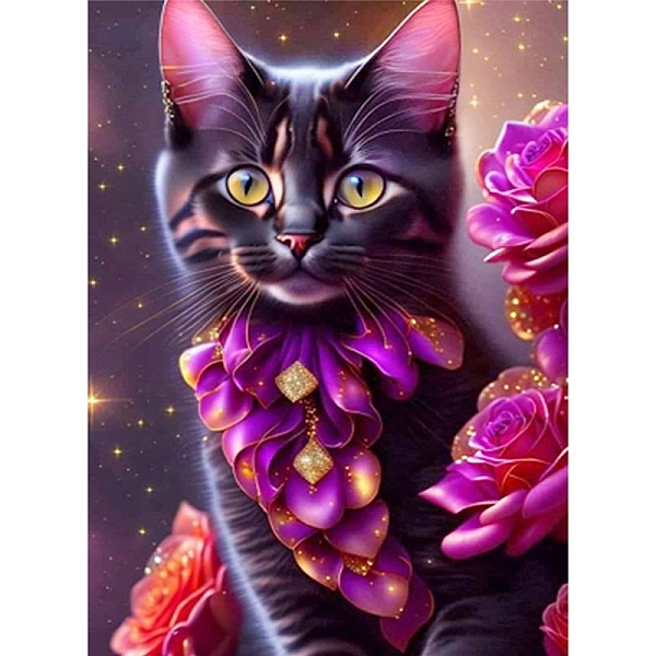 

PandaHall AB Color Flower Cat DIY Diamond Painting Kit, Including Resin Rhinestones Bag, Diamond Sticky Pen, Tray Plate and Glue Clay..., Pink