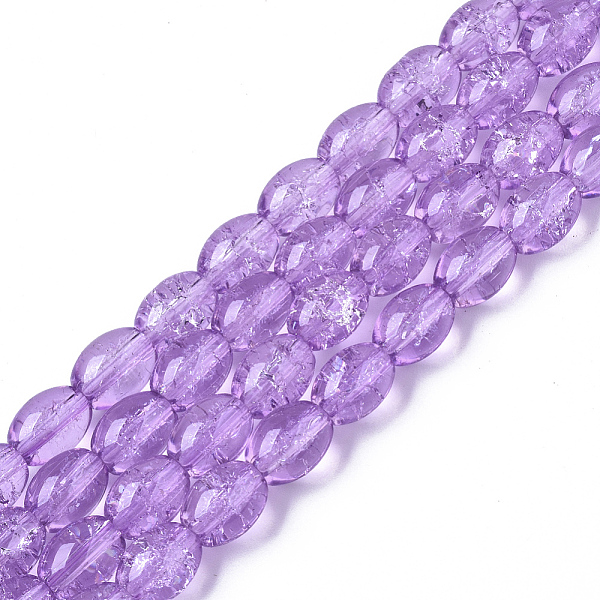 Transparent Crackle Glass Beads Strands