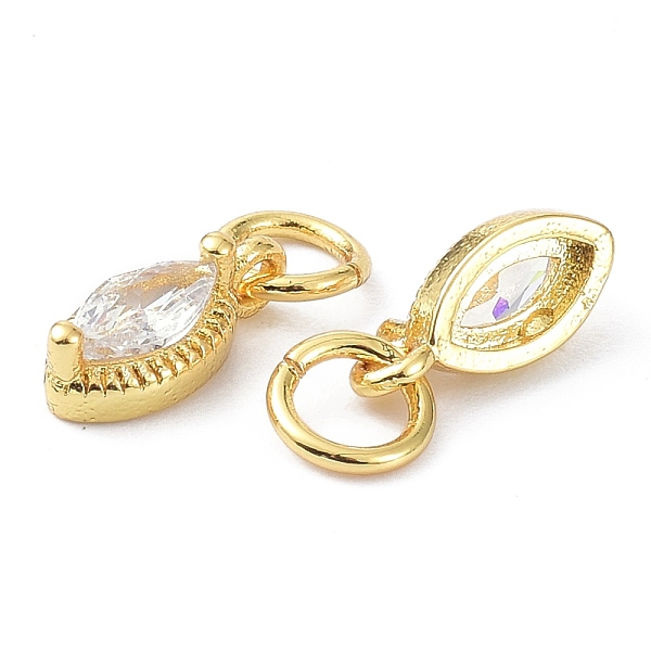 

PandaHall Brass Cubic Zirconia Charms, with Jump Ring, Long-Lasting Plated, Lead Free & Cadmium Free, Oval, Real 18K Gold Plated..., Clear