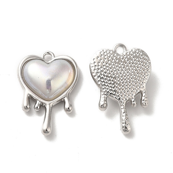 

PandaHall Alloy Pendant, with Glass, Lead Free & Cadmium Free, Melting Heart Charm, Platinum, 21x14x5mm, Hole: 1.5mm Alloy+Glass Heart..., Orange