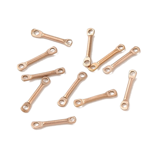 

PandaHall Ion Plating(IP) 304 Stainless Steel Connector Charms, Bar Links, Rose Gold, 10x2x1mm, Hole: 1mm 304 Stainless Steel Stick