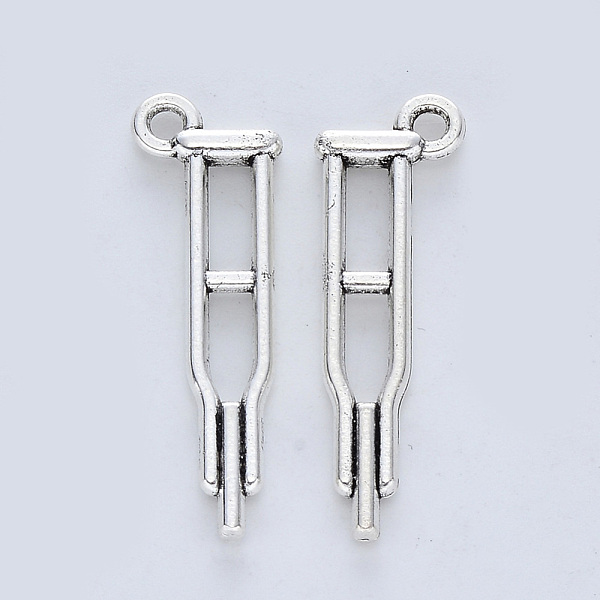 

PandaHall Tibetan Style Alloy Pendants, Cadmium Free & Lead Free, Crutch Shape, Antique Silver, 32x10x2.5mm, Hole: 2mm, about 370pcs/500g...