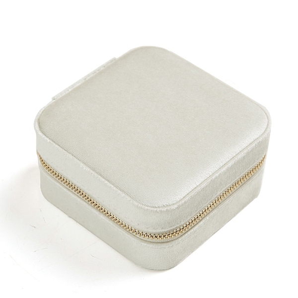 

PandaHall Square Velet Zipper Jewelry Set Boxes, Travel Portable Mirror Jewelry Case, for Necklace Ring Earring Pendant Storage Case...
