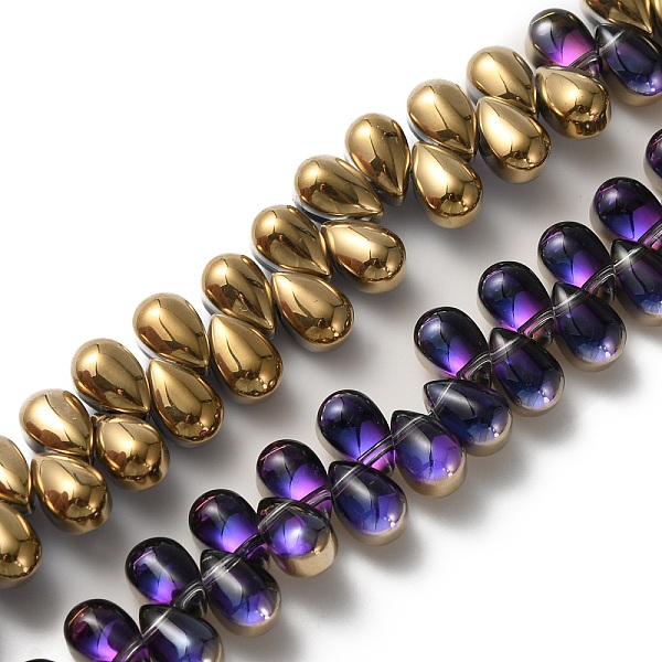 

PandaHall Electroplate Glass Beads, Top Drilled, Teardrop, Colorful, 8.5x5x5.5mm, Hole: 0.8mm Glass Teardrop
