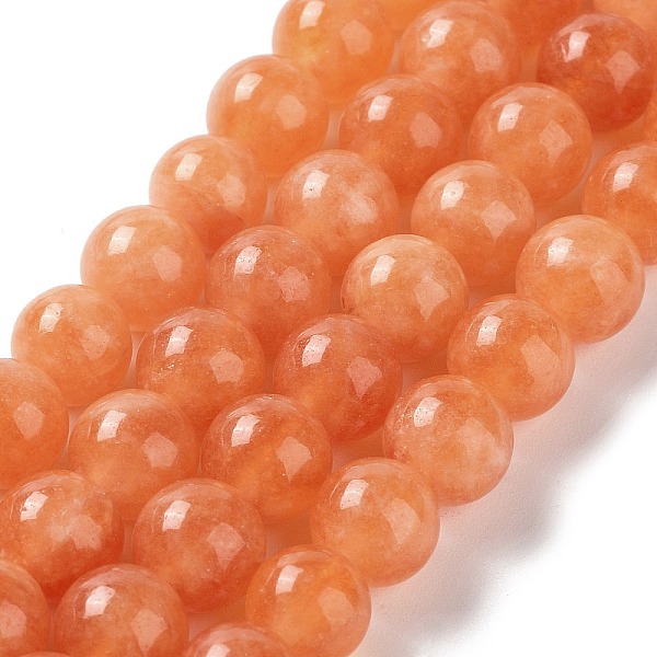 

PandaHall Dyed Natural Malaysia Jade Beads Strands, Round, Coral, 8mm, Hole: 1.2mm, about 23pcs/strand, 7.28 inch(18.5cm) Malaysia Jade..., Red