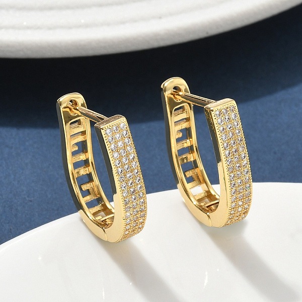Boucles d'oreilles créoles en laiton zircon cubique micro pavé