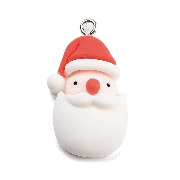 

PandaHall Christmas Theme Opaque Resin Pendants, with Platinum Tone Iron Loops, Santa Claus, 30.5x17.5x8mm, Hole: 2mm Iron+Resin Santa Claus..., White