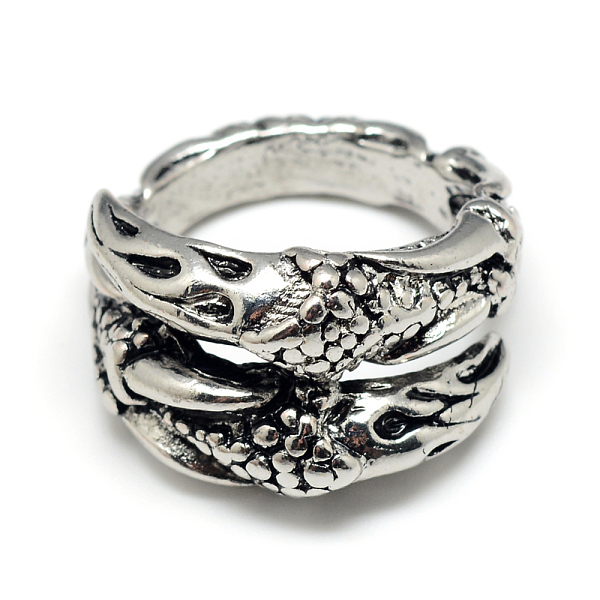 

PandaHall Alloy Finger Rings, Claw, Size 9, Antique Silver, 12mm, Inner Diameter: 20mm Alloy