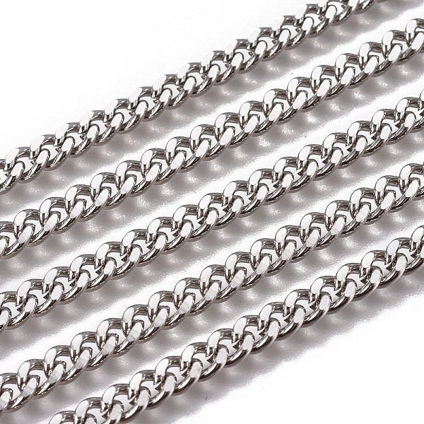 

PandaHall 3.28 Feet Handmade 304 Stainless Steel Curb Chains, Twisted Chains, Unwelded, Faceted, Stainless Steel Color, 6x4.7x1.4mm, Wire...