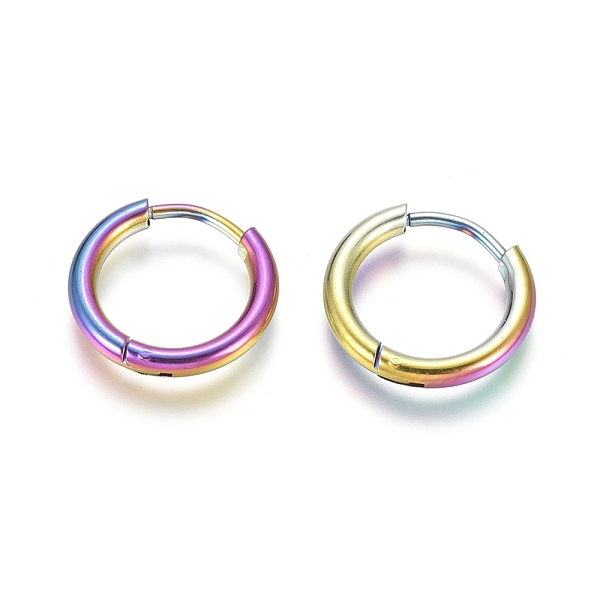 

PandaHall Ion Plating(IP) 304 Stainless Steel Huggie Hoop Earrings, Hypoallergenic Earrings, with 316 Surgical Stainless Steel Pin, Rainbow...
