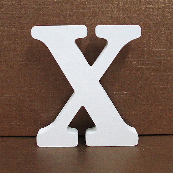 

PandaHall Letter Wooden Ornaments, for Home Wedding Decoration Shooting Props, Letter.X, 100x100x15mm Wood Letter X White