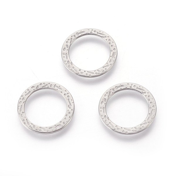 

PandaHall 304 Stainless Steel Linking Rings, Ring, Bumpy, Stainless Steel Color, 15x0.8mm, Inner Diameter: 11mm 304 Stainless Steel Ring