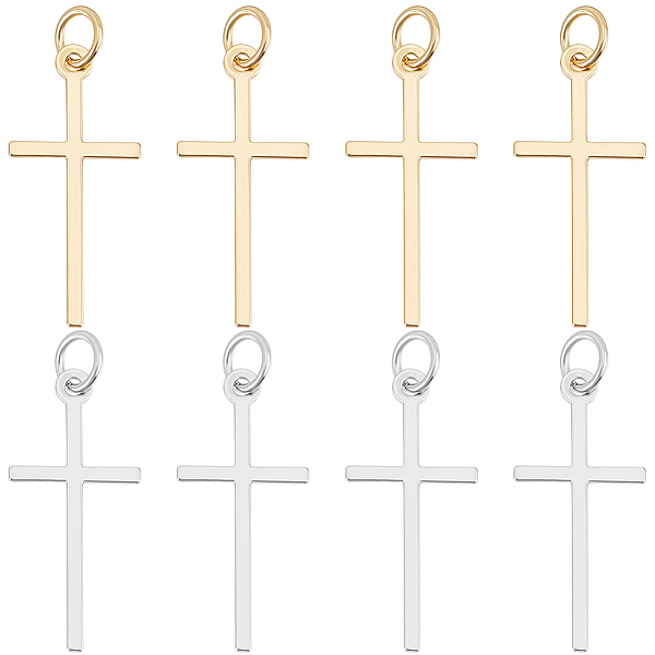 8Pcs 2 Colors Brass Pendants