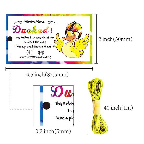 

PandaHall CREATCABIN 50Pcs You've Been Ducked Cards Duck Tags Card Ducking Game DIY Jeep Duck Card with Hole and Twine for Rubber Ducks...