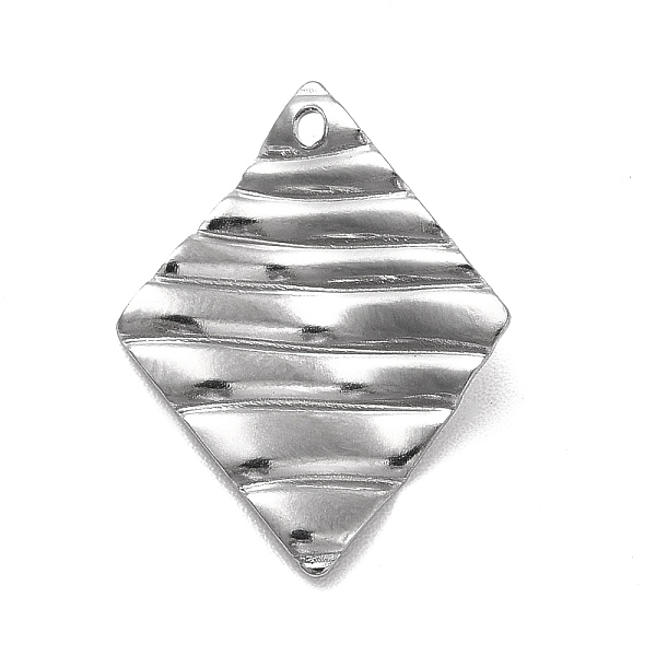 

PandaHall 201 Stainless Steel Pendants, Rhombus Charm, Stainless Steel Color, 21.5x16.5x1mm, Hole: 1.4mm 201 Stainless Steel Rhombus
