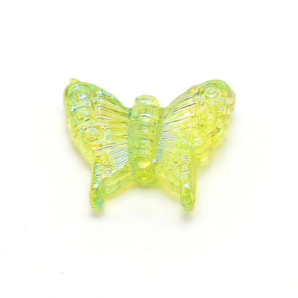 

PandaHall Transparent Acrylic Beads, Butterfly, Lawn Green, 13x15.5x4.5mm, Hole: 1.5mm Acrylic Butterfly