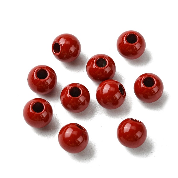

PandaHall Spray Painted 202 Stainless Steel Beads, Round, FireBrick, 6x5mm, Hole: 2mm 202 Stainless Steel Round Red