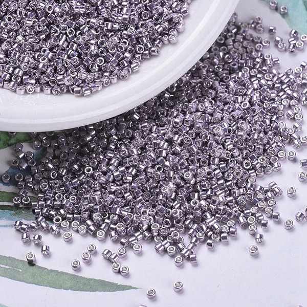 

PandaHall MIYUKI Delica Beads, Cylinder, Japanese Seed Beads, 11/0, (DB0419) Galvanized Dusty Orchid, 1.3x1.6mm, Hole: 0.8mm, about..., Purple