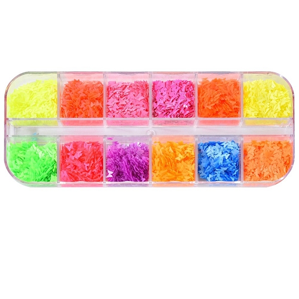 

PandaHall Faddish Paper Cabochons, Butterfly, Nail Art Decoration for Women, Mixed Color, 3x3x0.1mm, about 0.3g/color, 12color/box, 3.6g/box..., Multicolor
