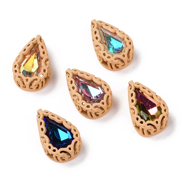 

PandaHall Sew on Rhinestone, Mocha Fluorescent Style, Glass Rhinestone, with Brass Findings, Garments Accessories, Teardrop, Mixed Color..., Yellow