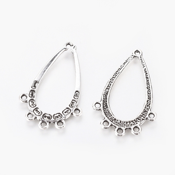 

PandaHall Tibetan Style Alloy Chandelier Components, Teardrop, Antique Silver, 33x21x1.5mm, Hole: 1mm and 1.2mm Alloy Teardrop