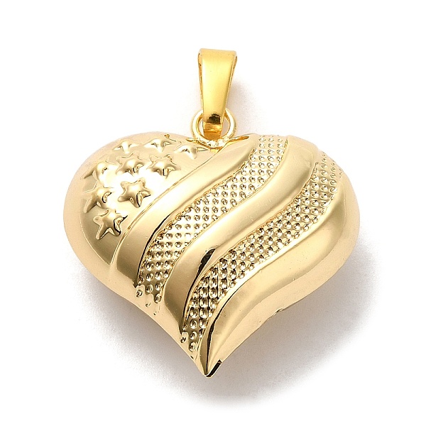 

PandaHall Brass Pendants, Long-Lasting Plated, Lead Free & Cadmium Free, Heart with Star Charm, Real 18K Gold Plated, 25x25x12mm, Hole...