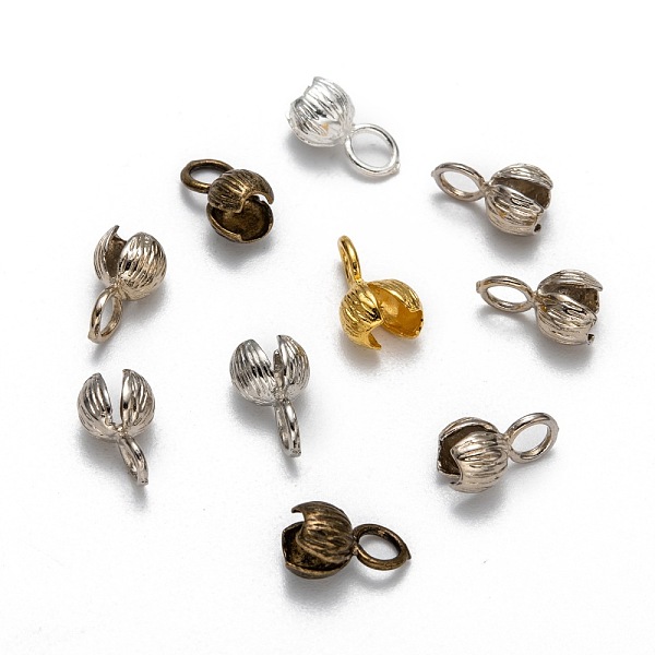 

PandaHall Brass Bead Tips, Calotte Ends, Clamshell Knot Cover, Mixed Color, 11x6mm, Hole: 3mm, Inner Diameter: 3mm Brass