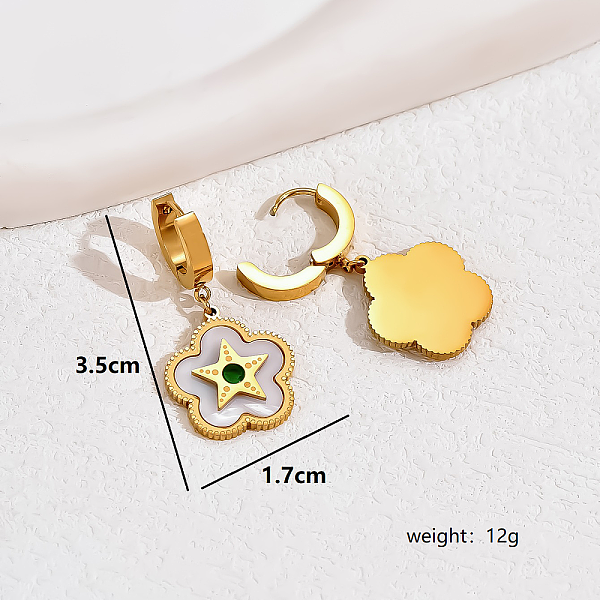 

PandaHall Luxury Creative European American Shell Flower Star Earrings Women's Vacation Party Date Gift.