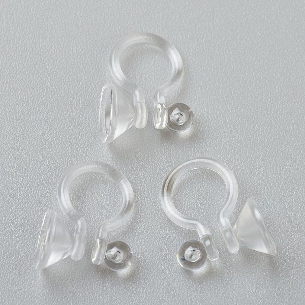

PandaHall Plastic Clip-on Earring Findings, for Non-pierced Ears, Clear, 12x9x1.2mm, Fit for 4.8mm Rhinestone Plastic Clear