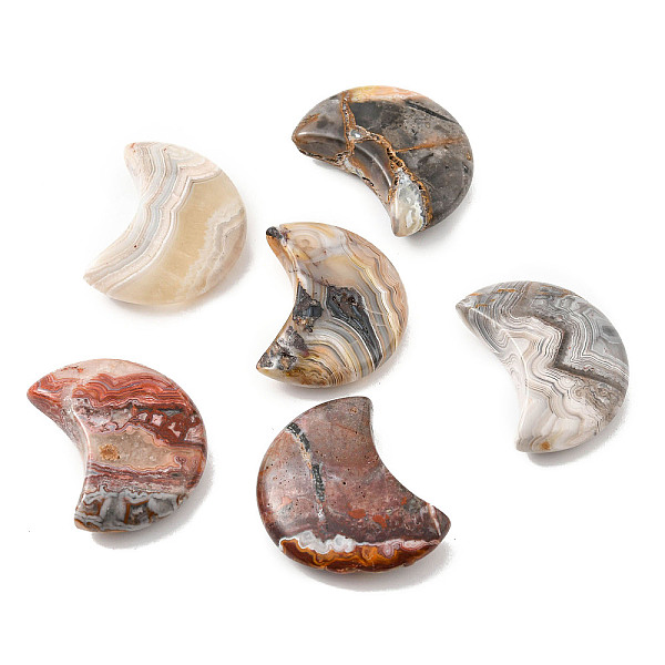 

PandaHall Natural Mexican Lace Agate Beads, for Wire Wrapped Pendants Making, No Hole/Undrilled, Moon, 30~30.5x23.5~24x8.5mm Crazy Agate...