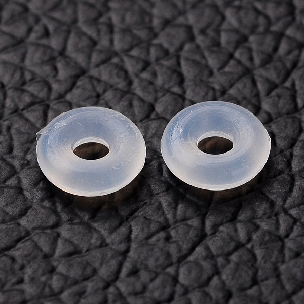 

PandaHall Rubber O Rings, Donut Spacer Beads, Fit European Clip Stopper Beads, White, 6x2mm, Hole: 2mm Synthetic Rubber Donut White