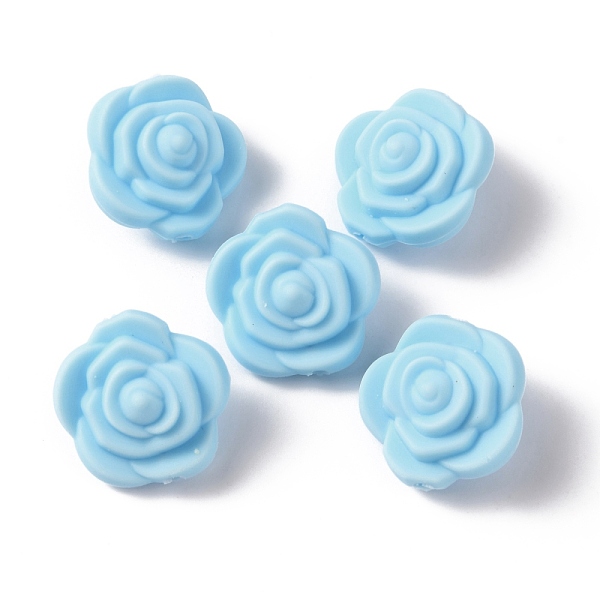 

PandaHall Food Grade Eco-Friendly Silicone Beads, Chewing Beads For Teethers, DIY Nursing Necklaces Making, Rose, Light Blue, 20.5x12.5mm...
