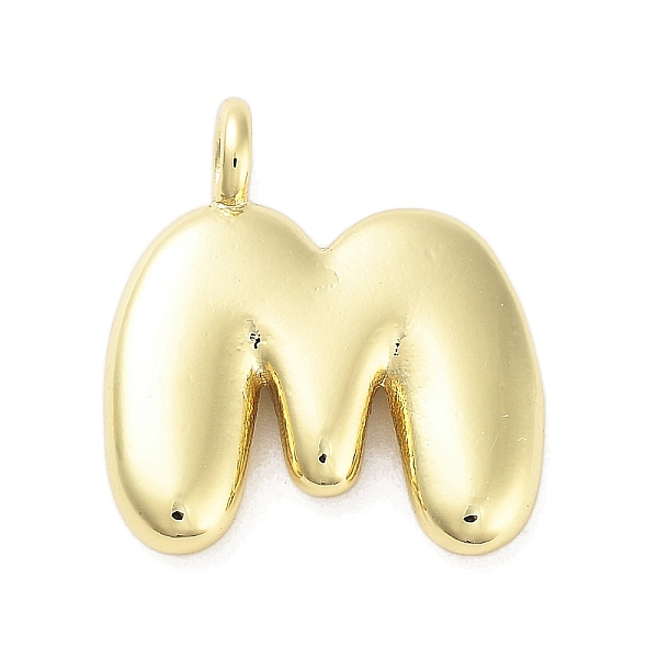 

PandaHall Rack Plating Brass Pendants, Cadmium Free & Lead Free, Long-Lasting Plated, Real 18K Gold Plated, Letter M, 18x16.5x4.5mm, hole...