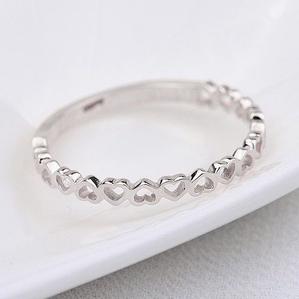

PandaHall Alloy Finger Rings, Hollow Heart, Platinum, US Size 10(19.8mm) Alloy Ring