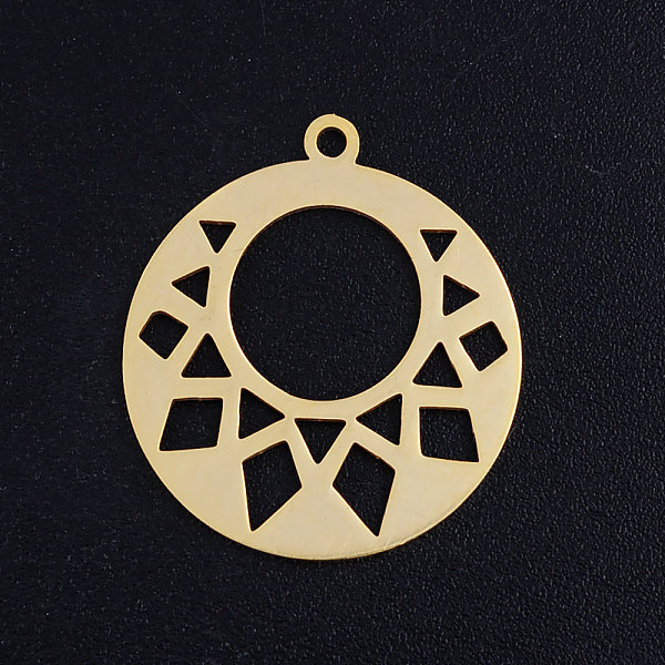 

PandaHall 201 Stainless Steel Pendants, Flat Round, Golden, 22.5x20x1mm, Hole: 1.5mm 201 Stainless Steel Others