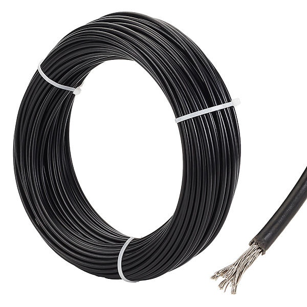 

PandaHall 304 Stainless Steel Wire, with Plastic Coated, Black, 9 Gauge, 3mm, about 98.43 Feet(30m)/Roll Stainless Steel Black