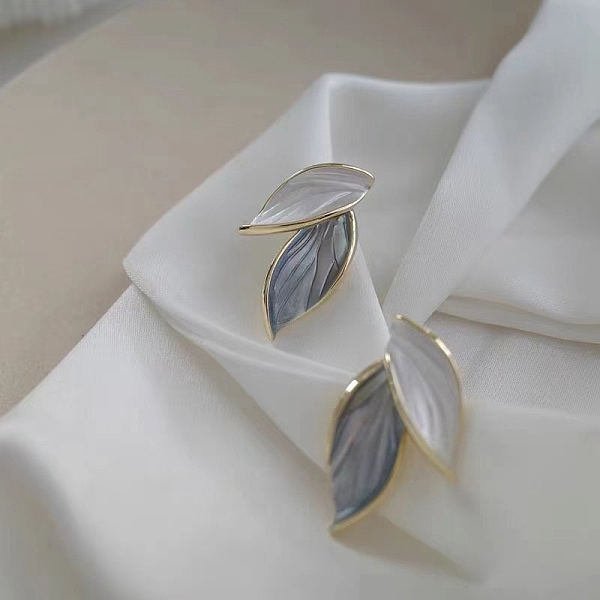 

PandaHall Alloy & Acrylic Earrings for Women, Leaf, 18x11mm Acrylic Leaf