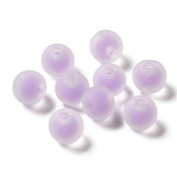 

PandaHall Transparent Acrylic Beads, Frosted, Bead in Bead, Round, Lilac, 8x7mm, Hole: 2mm, about: 1724pcs/500g Acrylic Round Purple