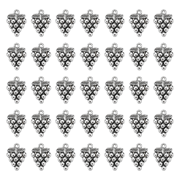 

PandaHall SUNNYCLUE 100Pcs Grape Tibetan Style Alloy Pendants, Cadmium Free & Lead Free, Antique Silver, 20x14.5x4mm, Hole: 1mm Alloy Grape