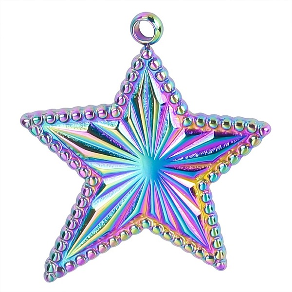 

PandaHall Stainless Steel Pendants, Star Charms, Rainbow Color, 20x18mm, Hole: 1mm Stainless Steel Star