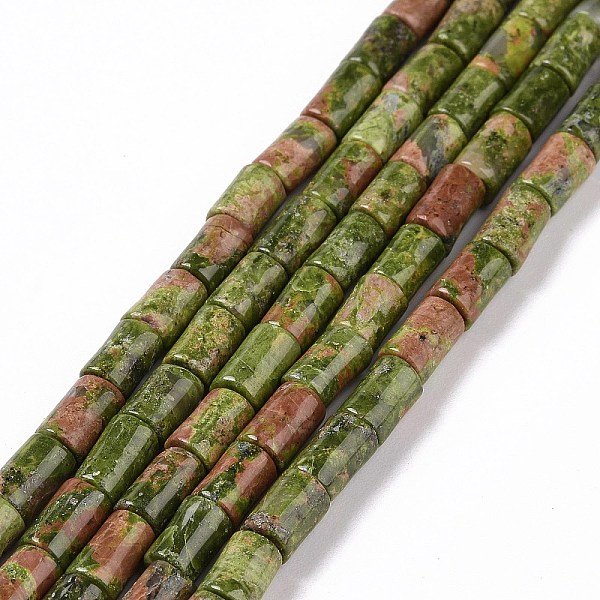 

PandaHall Natural Unakite Beads Strands, Column, 7~7.5x5mm, Hole: 1mm, about 46pcs/strand, 14.76 inch(37.5cm) Unakite Column