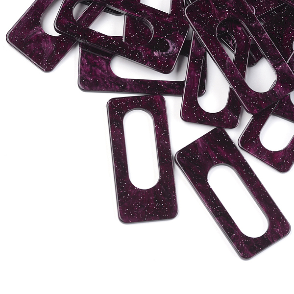 

PandaHall Cellulose Acetate(Resin) Big Pendants, with Glitter Powder, Rectangle, Dark Red, 57x26x2.5mm, Hole: 36x13mm Cellulose Acetate...