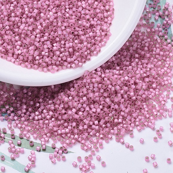 

PandaHall MIYUKI Delica Beads, Cylinder, Japanese Seed Beads, 11/0, (DB0625) Dyed Rose Silver Lined Alabaster, 1.3x1.6mm, Hole: 0.8mm, about..., Pink