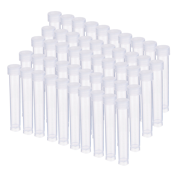 

PandaHall Clear Graduated Tube Plastic Bead Containers, with Lid, Clear, 9.5x1.95cm, capacity: about 10ml Plastic Tube Clear