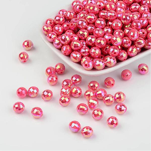 

PandaHall Faceted Colorful Eco-Friendly Poly Styrene Acrylic Round Beads, AB Color, Red, 8mm, Hole: 1.5mm, about 2000pcs/500g Acrylic Round...