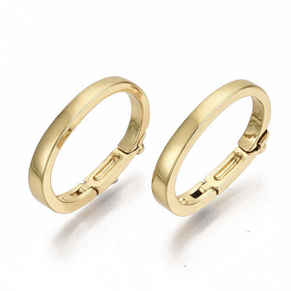 

PandaHall Brass Twister Clasps, Nickel Free, Oval, Real 18K Gold Plated, 20x15x3mm, Inner Diameter: 17x11mm Brass
